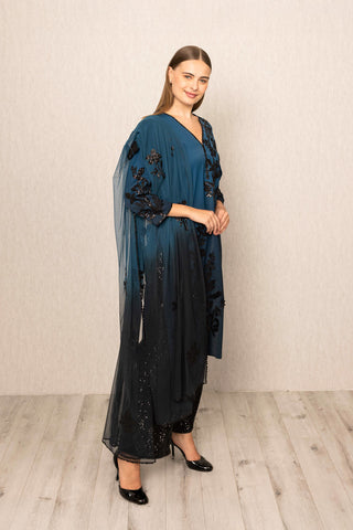 Alira teal ombre tunic set