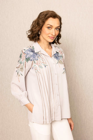 Light gray delia blouse