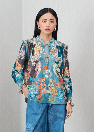 Venari neck tie blouse