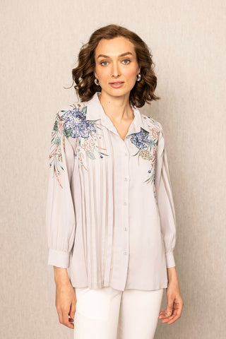 Light gray delia blouse