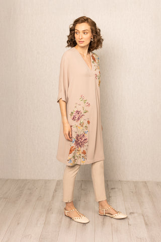 Beige geneva tunic and pants