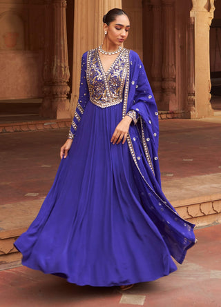 Purple Mautsava Anarkali And Dupatta by Nidhika Shekhar available on Indiaspopup.com