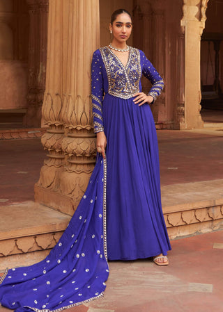 Purple Mautsava Anarkali And Dupatta by Nidhika Shekhar available on Indiaspopup.com