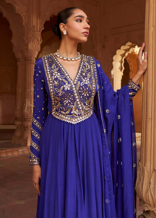Purple Mautsava Anarkali And Dupatta by Nidhika Shekhar available on Indiaspopup.com