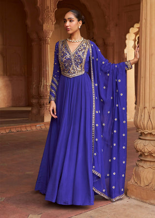 Purple Mautsava Anarkali And Dupatta by Nidhika Shekhar available on Indiaspopup.com