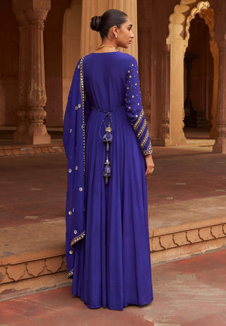 Purple Mautsava Anarkali And Dupatta by Nidhika Shekhar available on Indiaspopup.com