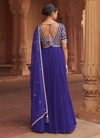 Purple Firdose Anarkali And Dupatta by Nidhika Shekhar available on Indiaspopup.com