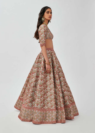 Aisha Rao-Tara Rust Bridal Embellished Lehenga Set-INDIASPOPUP.COM