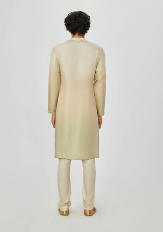 Aisha Rao Men-Mehrad Beige Embroidered Kurta And Pant-INDIASPOPUP.COM