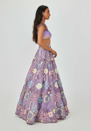 Aisha Rao-Darya Amethyst Embellished Lehenga Set-INDIASPOPUP.COM