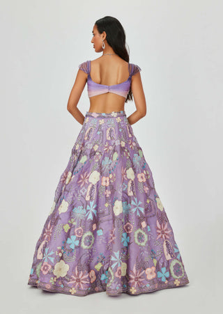 Aisha Rao-Darya Amethyst Embellished Lehenga Set-INDIASPOPUP.COM