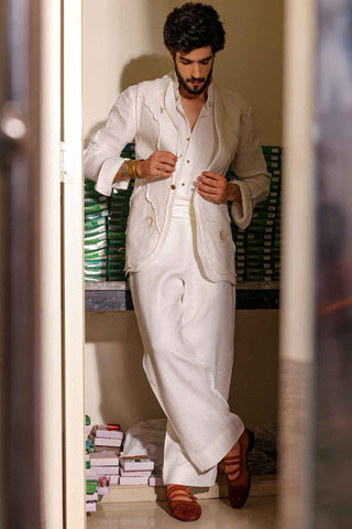 Ivory jacket and pant set