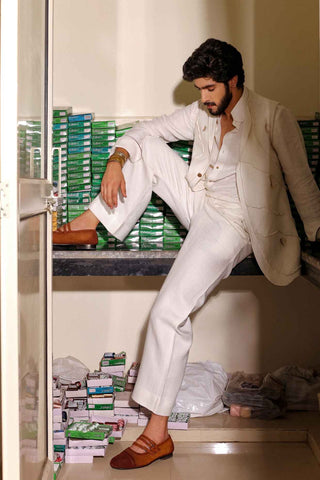 Ivory jacket and pant set