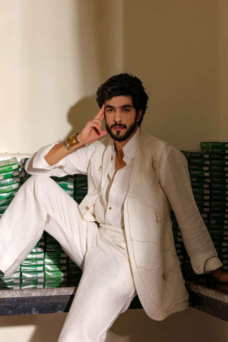 Ivory jacket and pant set