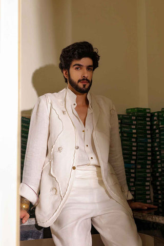 Ivory jacket and pant set