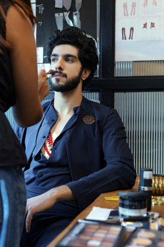 Midnight blue jacket and pant set