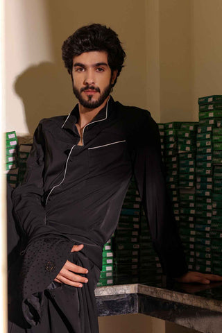 Monochrome black jacket and pant set