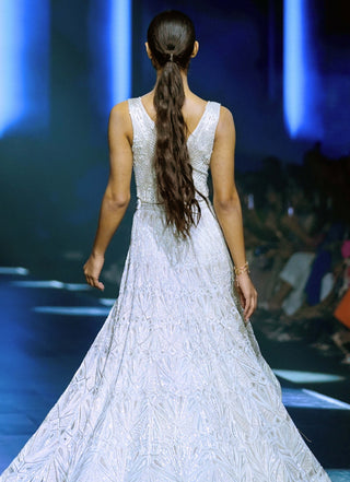 Serene ivory mesh bodysuit and lehenga set