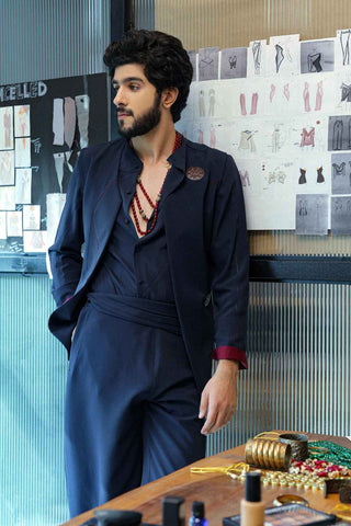 Midnight blue jacket and pant set