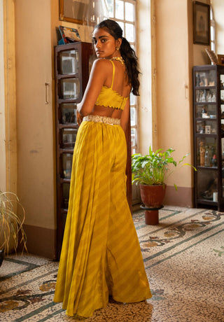 Paulmi & Harsh-Refreshing Yellow Tropical Jacket And Palazzo Set-INDIASPOPUP.COM