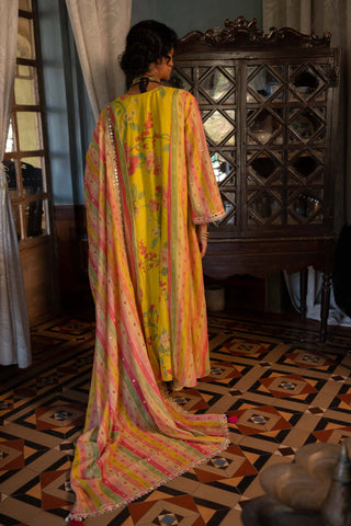 Paulmi & Harsh-Lime Yellow Stripes Kurta Set-INDIASPOPUP.COM