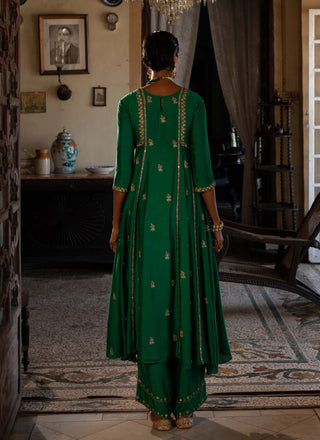 Paulmi & Harsh-Emerald Green Kurta And Pants-INDIASPOPUP.COM