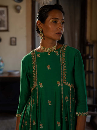 Paulmi & Harsh-Emerald Green Kurta And Pants-INDIASPOPUP.COM