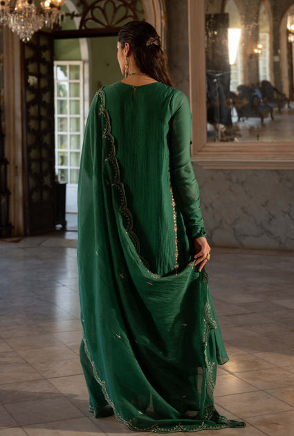 Emerald Floral Printed Kurta Set with Straight Pants main image 0