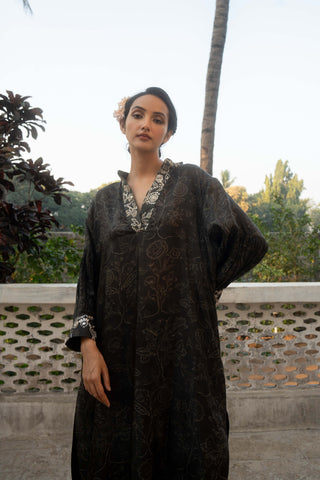 Black Deer-Printed Kurta And Pants by Paulmi & Harsh available on Indiaspopup.com