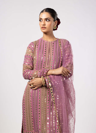Mud mauve mirror straight kurta set