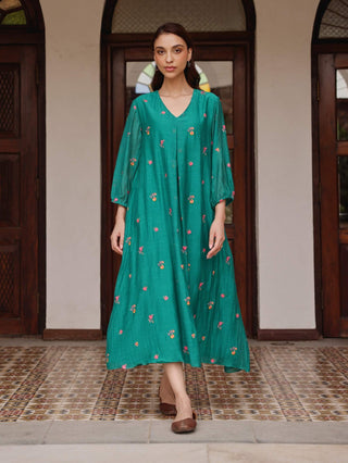 Teal bloom dress