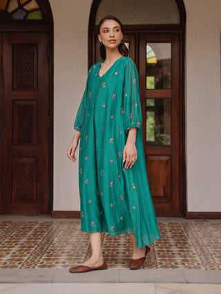 Teal bloom dress