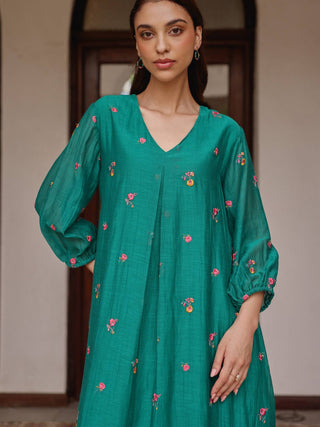 Teal bloom dress