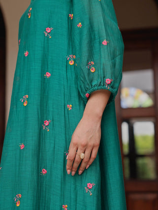 Teal bloom dress