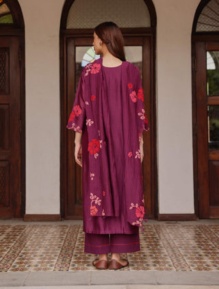 Amethyst applique floral kurta set