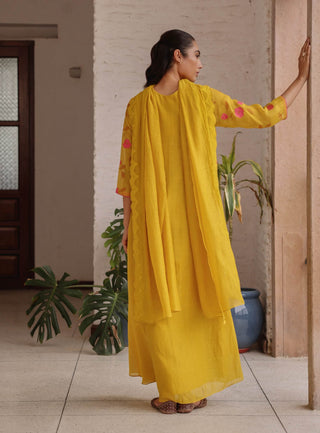 Canary bloom embroidered anarkali and dupatta
