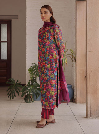 Amethyst bloom printed kurta set