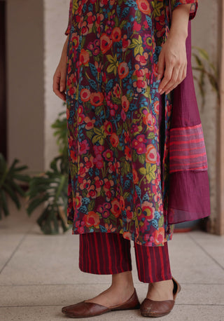 Amethyst bloom printed kurta set