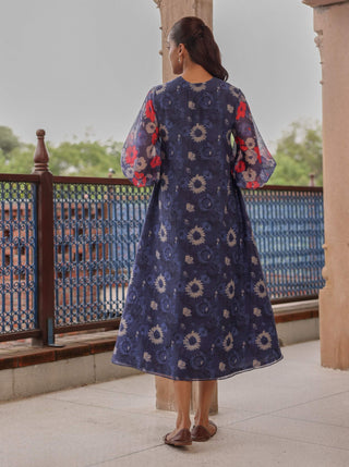 Indigo bloom dress
