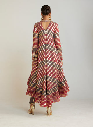 Vvani By Vani Vats-Charcoal Grey Asymmetrical Kurta Dhoti Set-INDIASPOPUP.COM