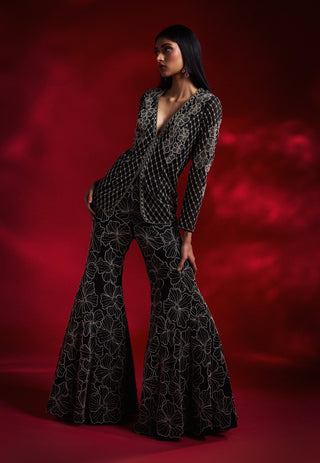 Vida Black Blazer And Palazzo by Charu & Vasundhara available on Indiaspopup.com