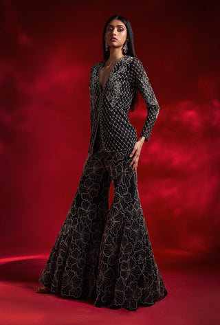 Vida Black Blazer And Palazzo by Charu & Vasundhara available on Indiaspopup.com