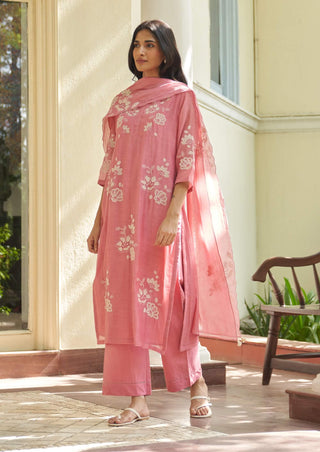 Peony applique kurta set