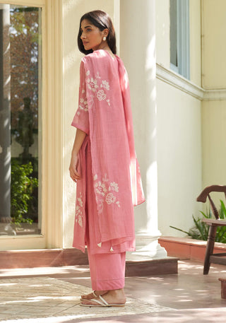 Peony applique kurta set