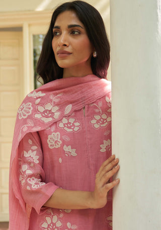 Peony applique kurta set