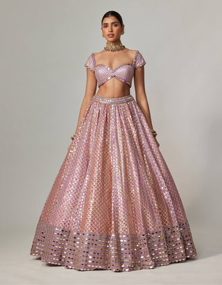 Lilac gota heavy metallic lehenga set