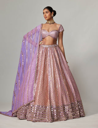 Lilac gota heavy metallic lehenga set