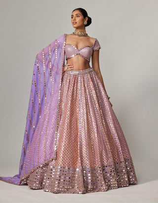 Lilac gota heavy metallic lehenga set