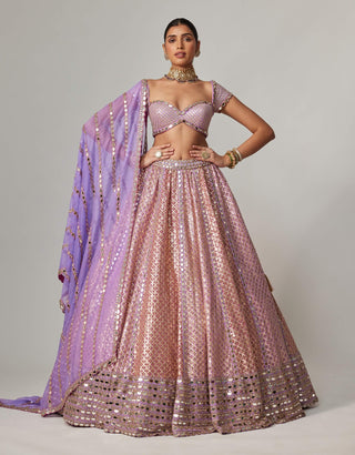 Lilac gota heavy metallic lehenga set