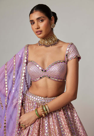 Lilac gota heavy metallic lehenga set